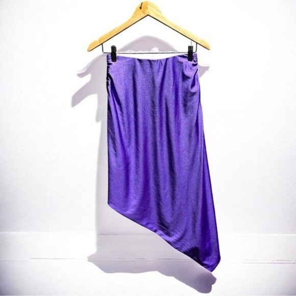 🌻NEW w/tags Maje Japre Violet Purple Asymmetric Midi Skirt Size 38 - Picture 5 of 8